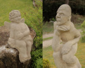 Links: Engel - Udelfanger Sandstein - Rechts: Gnom - Udelfanger Sandstein